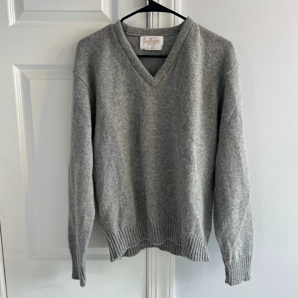 Vintage 60s Jantzen Scotch Tumbler Wool V-Neck Sweater M
